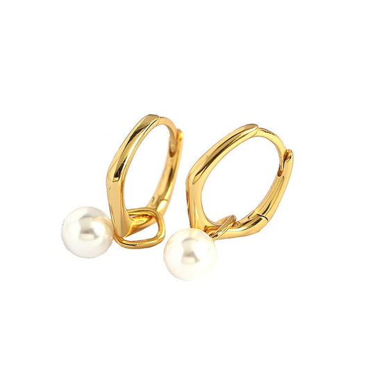 The Pentagon Pearl Hoops