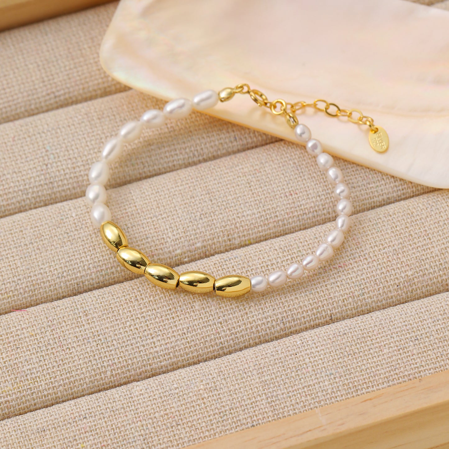 The Golden Oval Pearl Bracelet