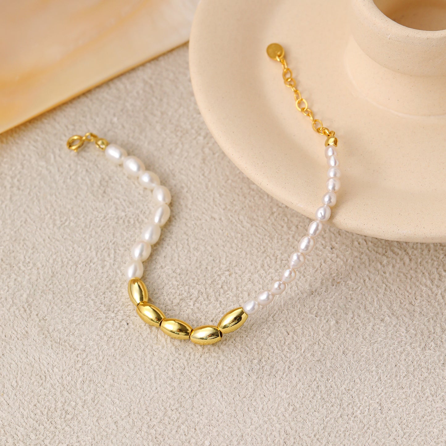 The Golden Oval Pearl Bracelet